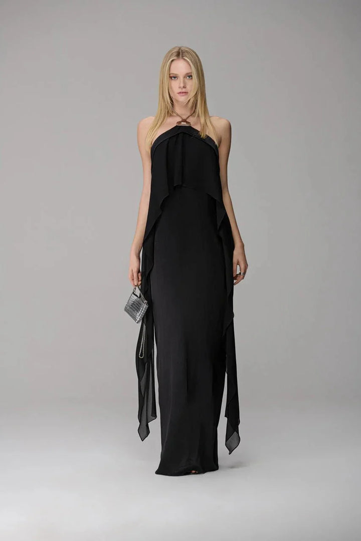 Vestido Longo Alça Metal