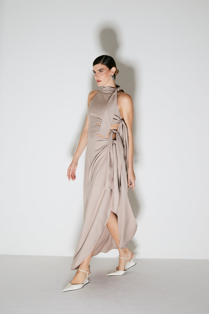 Long Dress with Tie