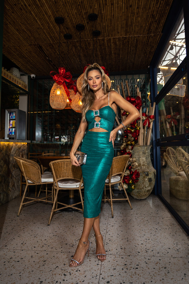 Draped Lurex Dress