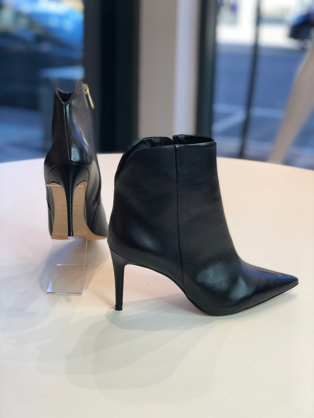 Short Boot with Thin Heel in Carrano Leather
