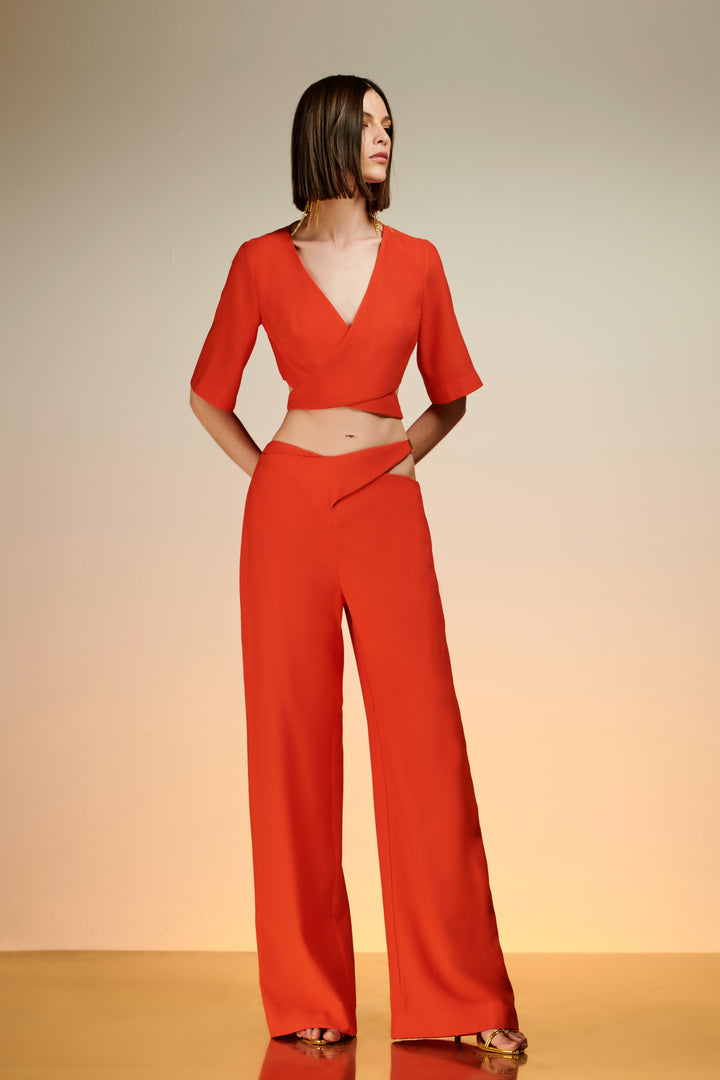 Wrap Top + Tailored Trousers Set by Chaos