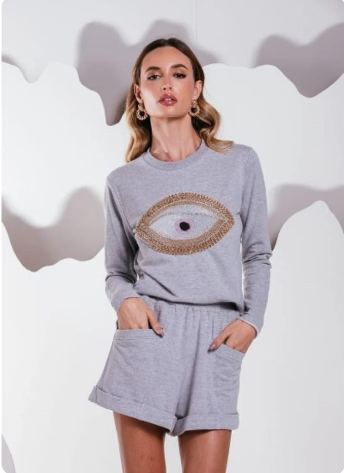 Charlene Embroidered Charth Sweatshirt