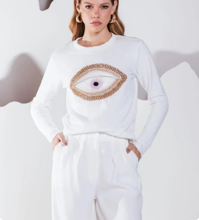 Charlene Embroidered Charth Sweatshirt
