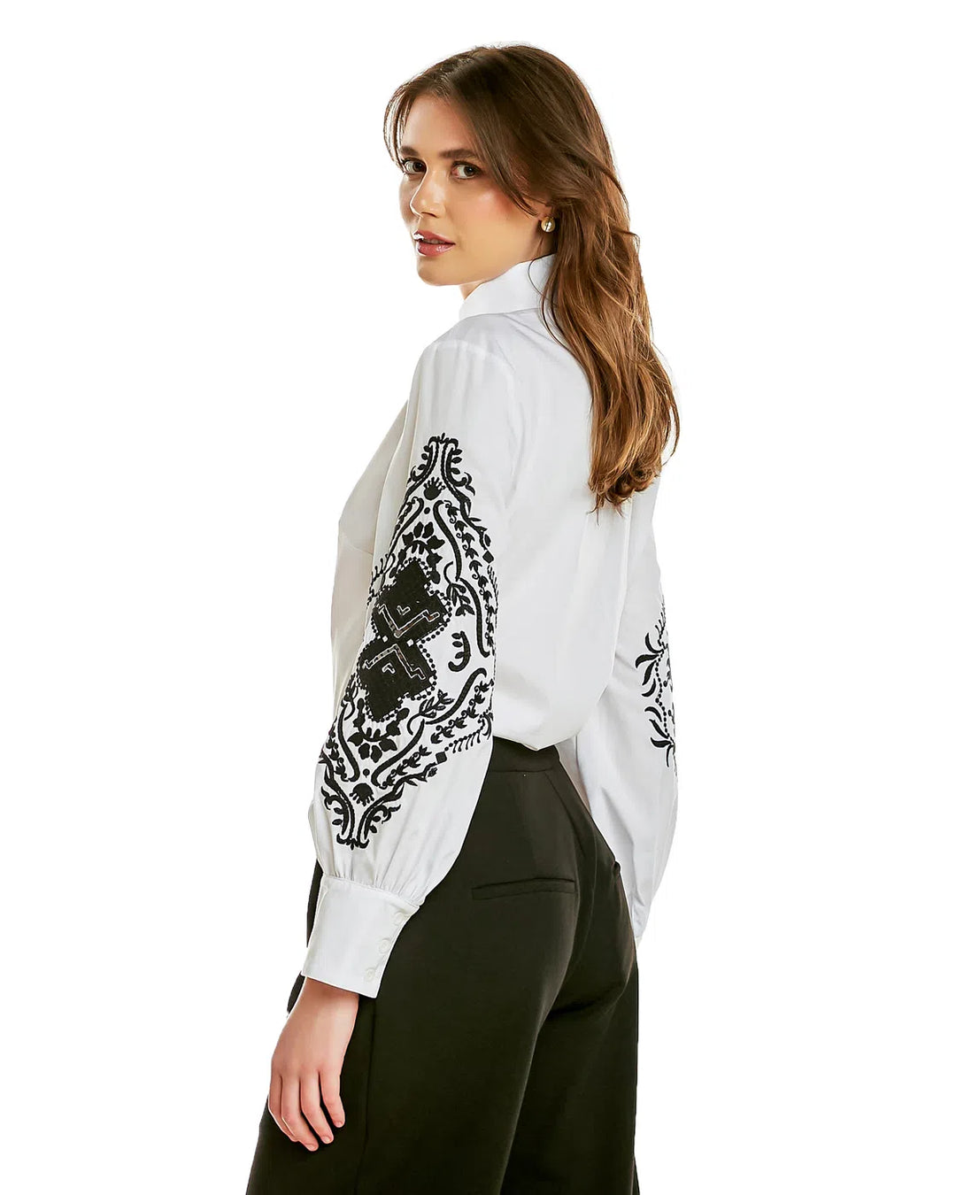 Anne Fernandes Embroidered Sleeve Shirt