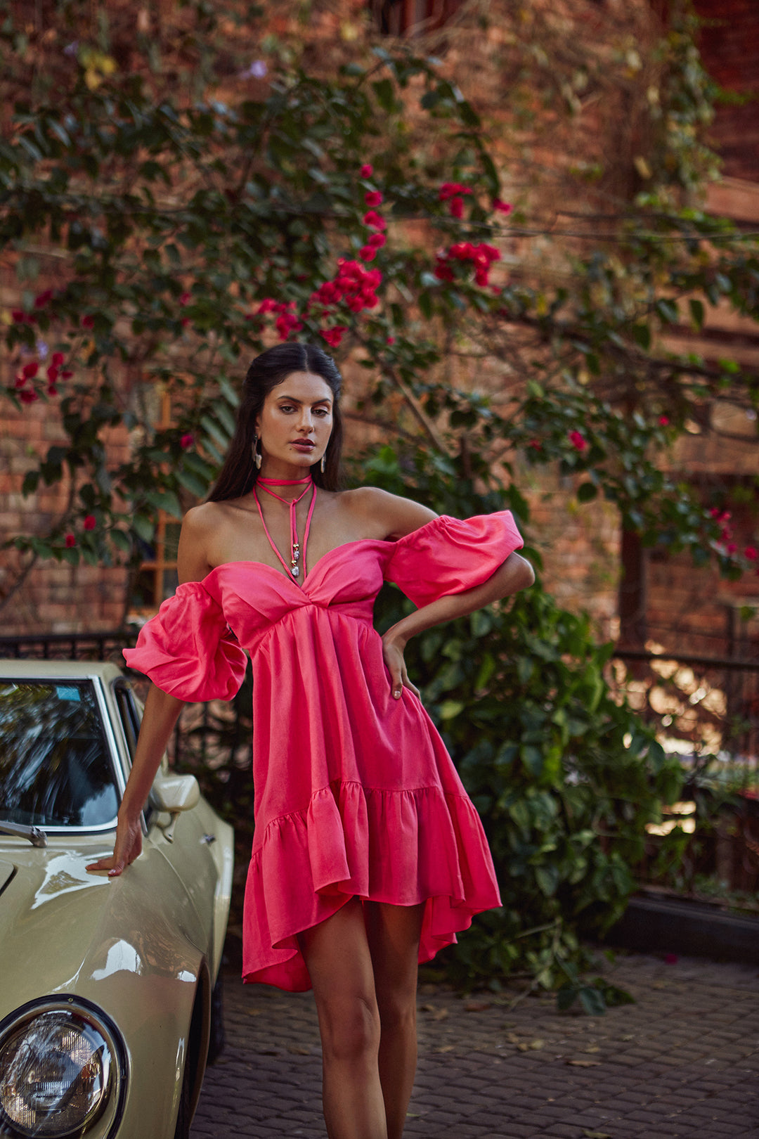 Anne Fernandes Off-the-Shoulder Dress