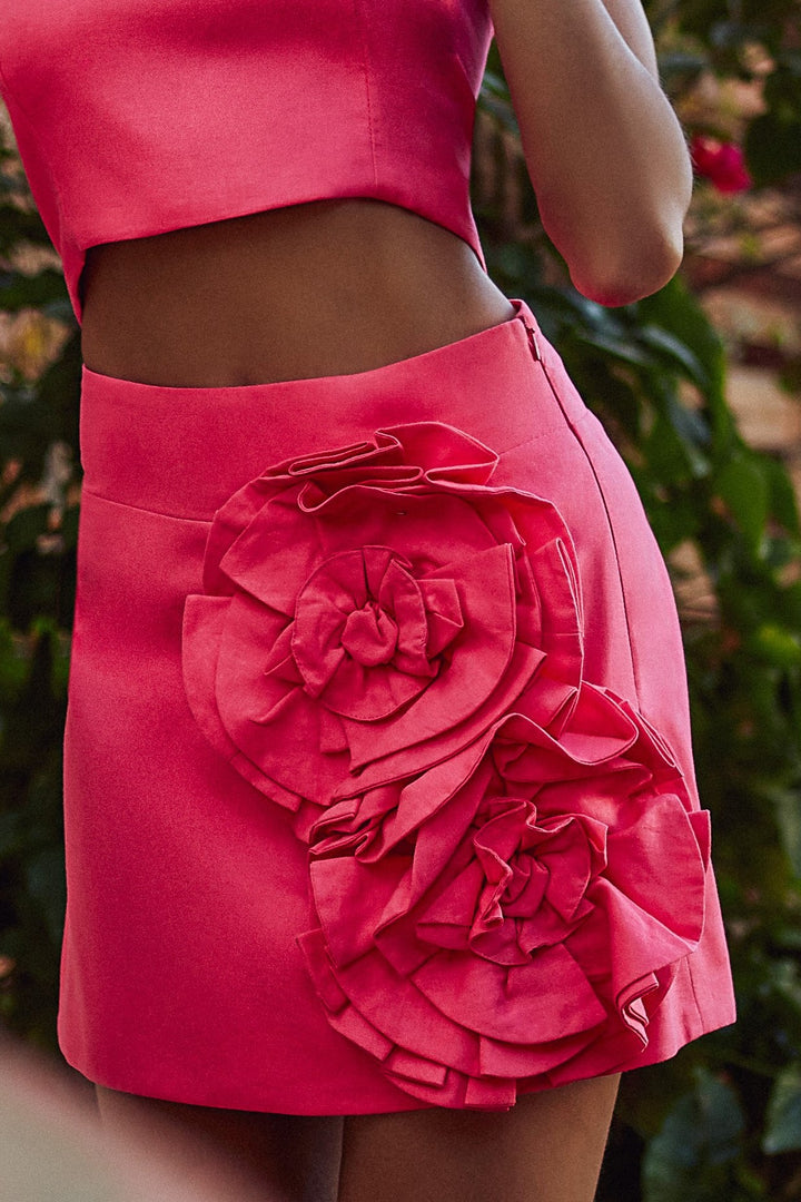 Strappy Top and Flower Skirt Set