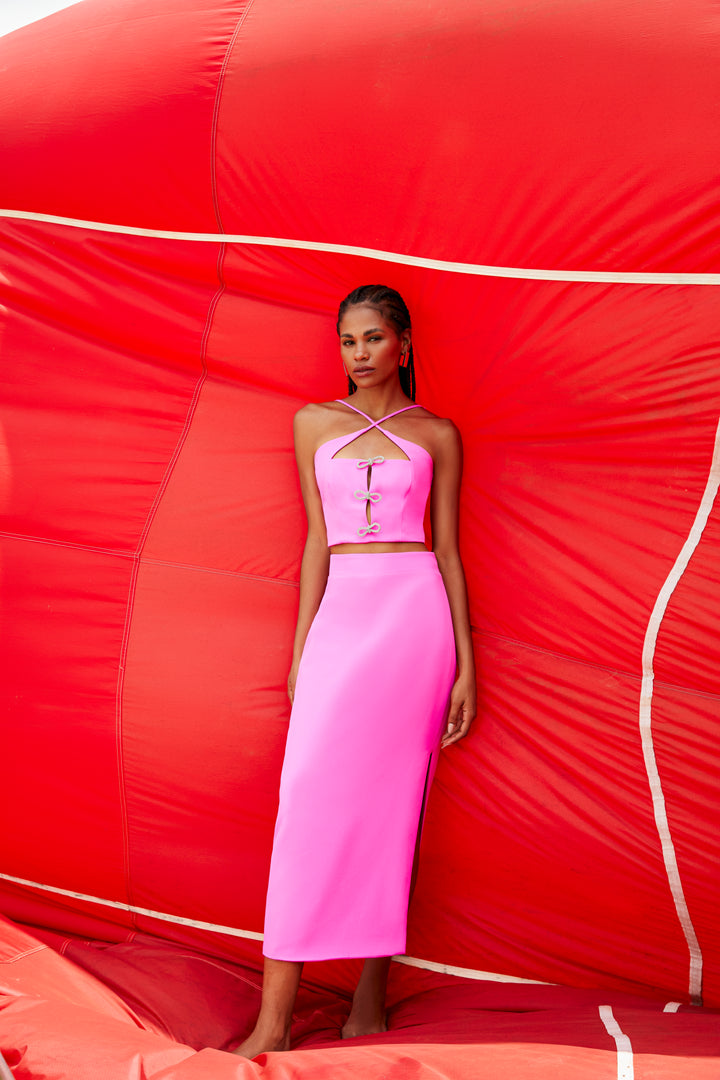 Top+Midi Skirt Set by Regina Salomão Tailoring