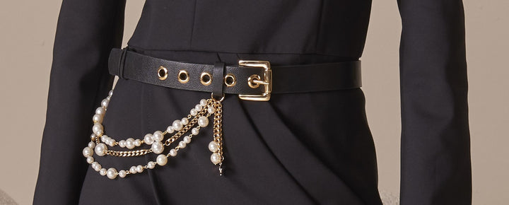 Anne Fernandes Pearl Buckle Belt