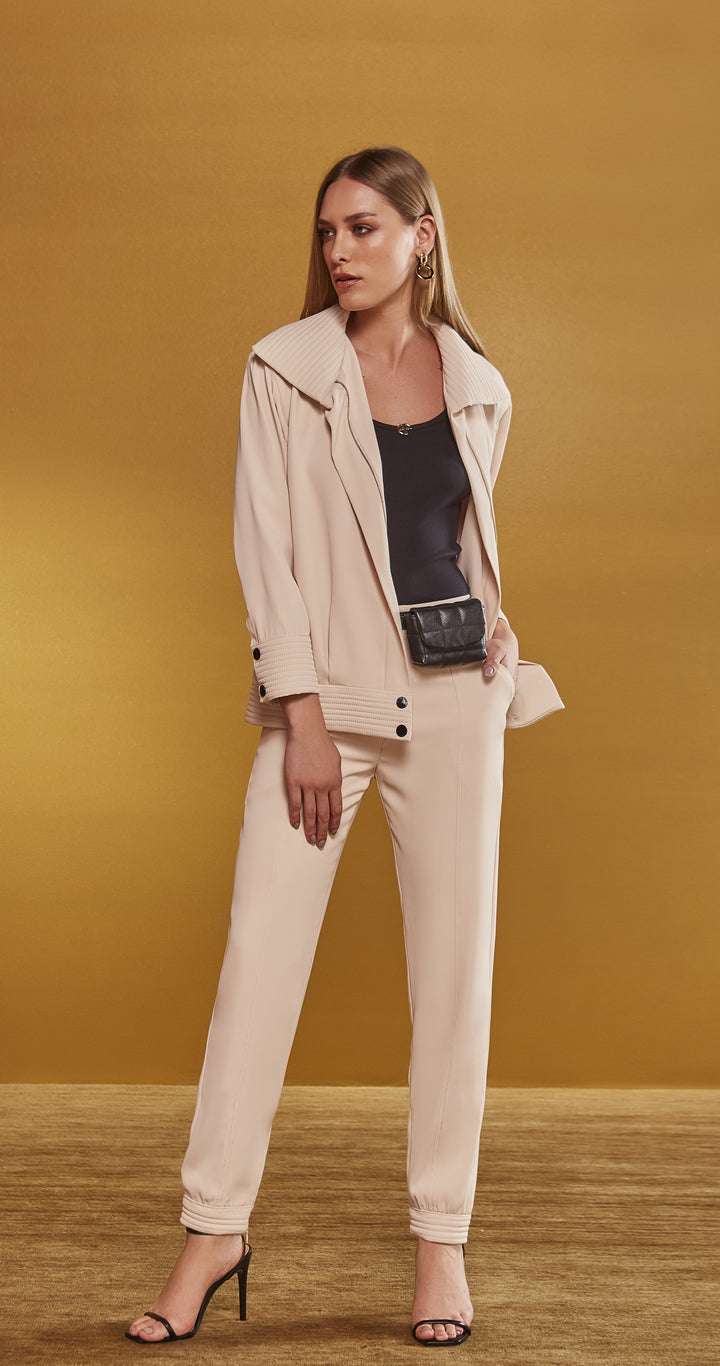 Anne Fernandes Quilted Coat+Pants Set