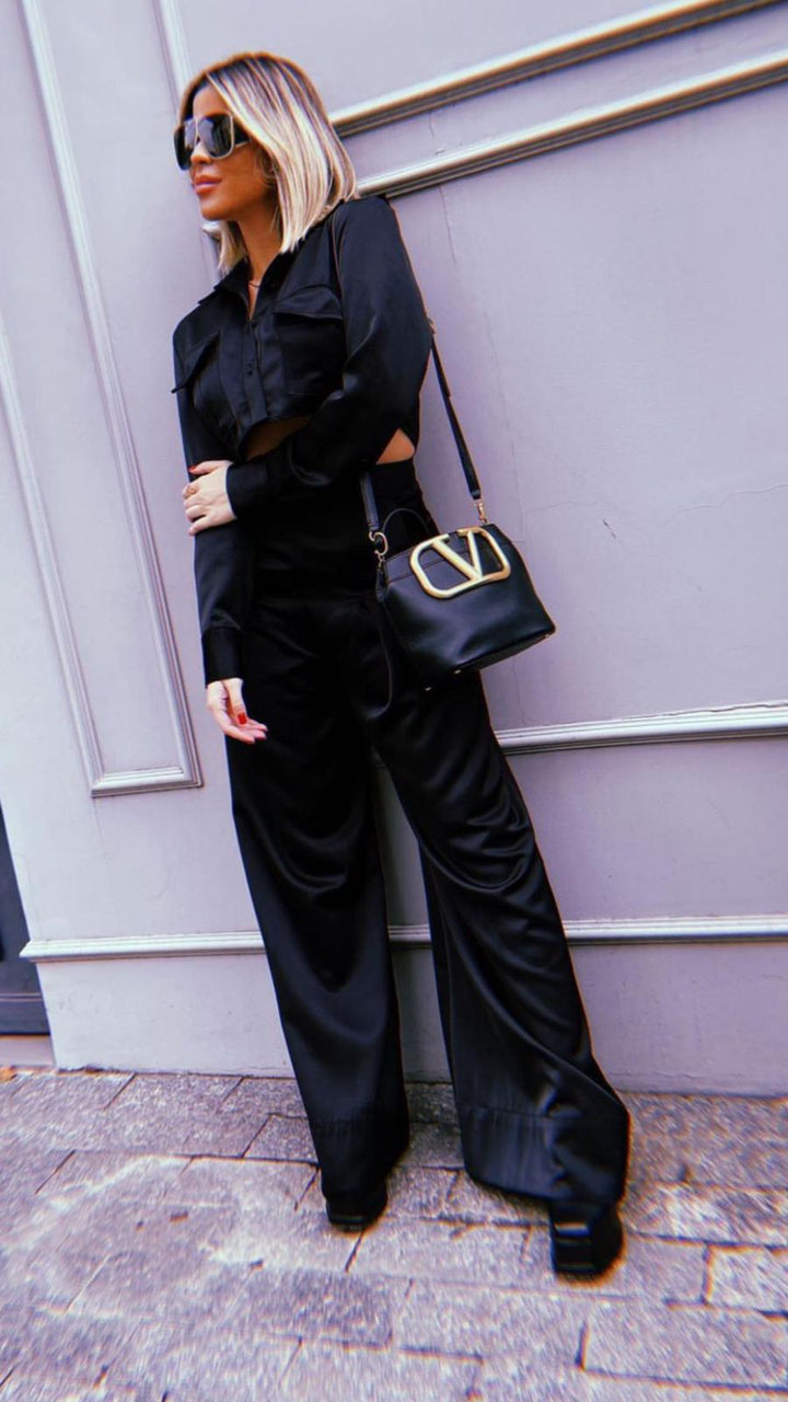 Anne Fernandes Cropped Shirt+Pants Set