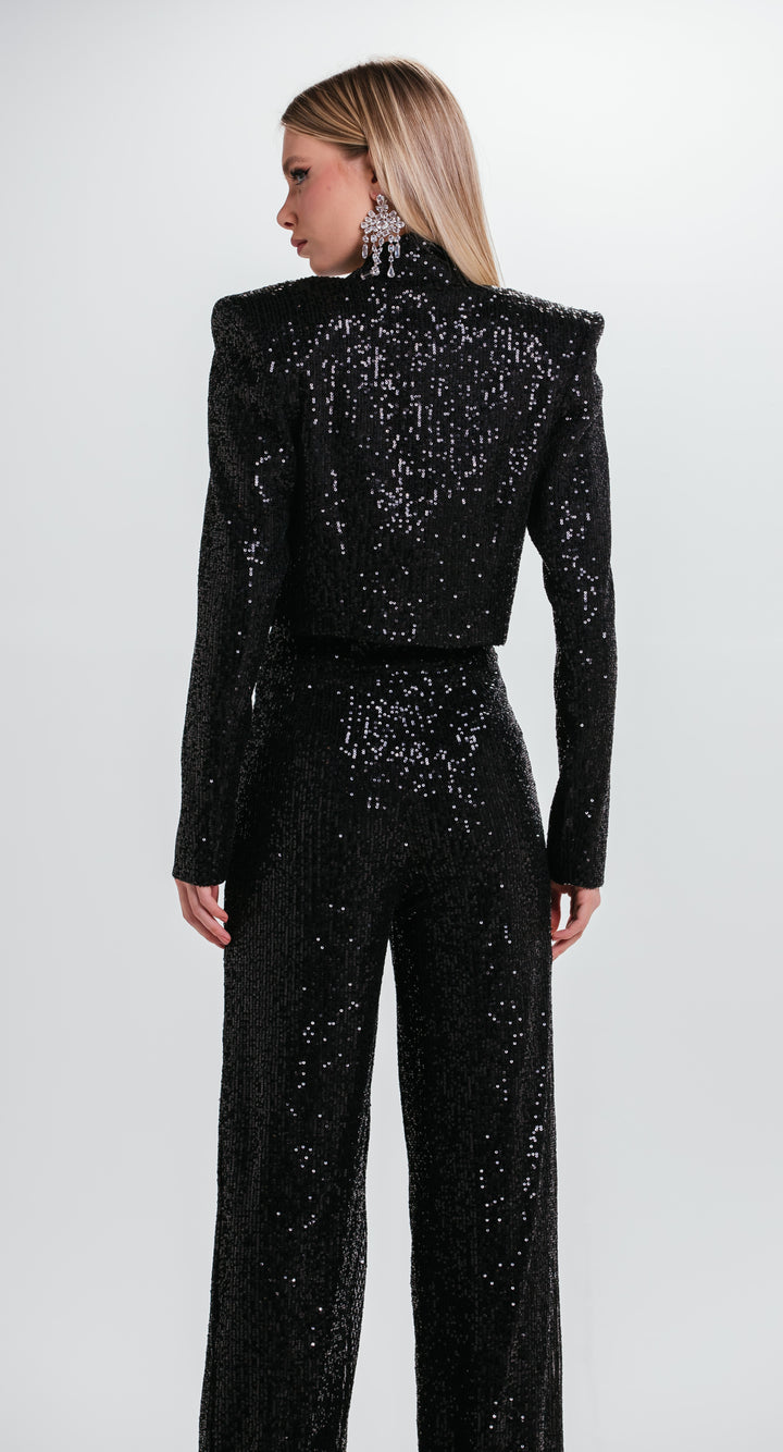 Charth Sequin Blazer+Top+Pants Set
