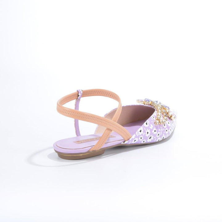 Slingback Couro Pedrarias