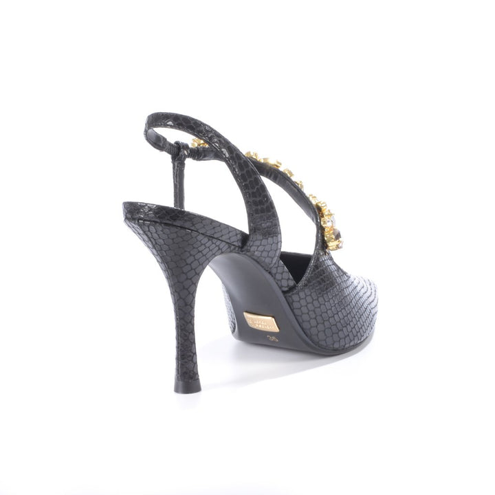 Jorge Bischoff Leather Slingback with Rhinestones