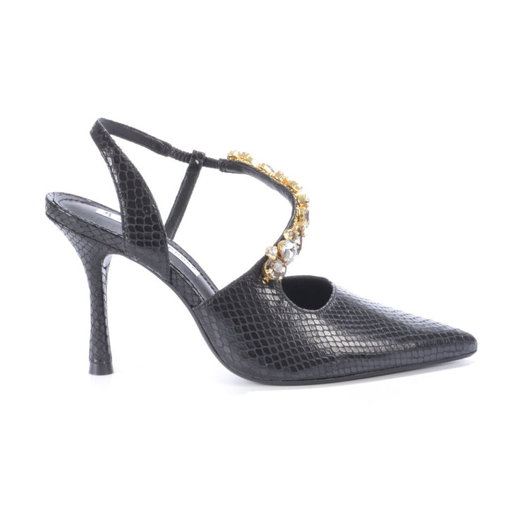 Jorge Bischoff Leather Slingback with Rhinestones