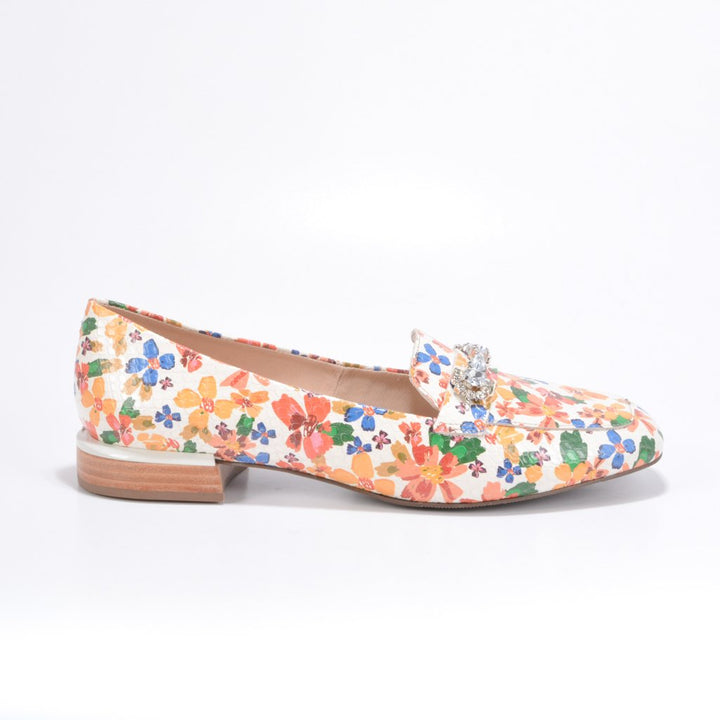 Loafer Couro Floral