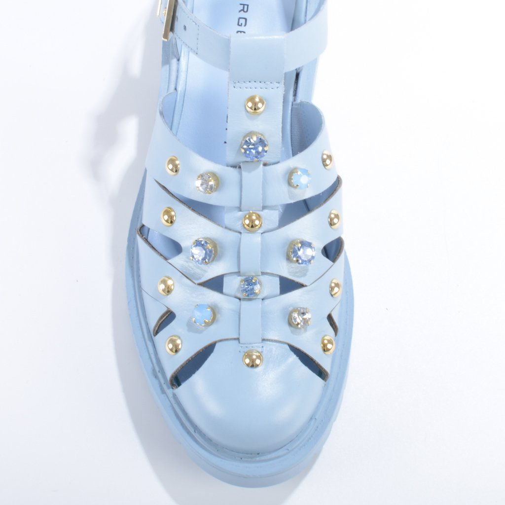 Jorge Bischoff Leather and Stone Sandal
