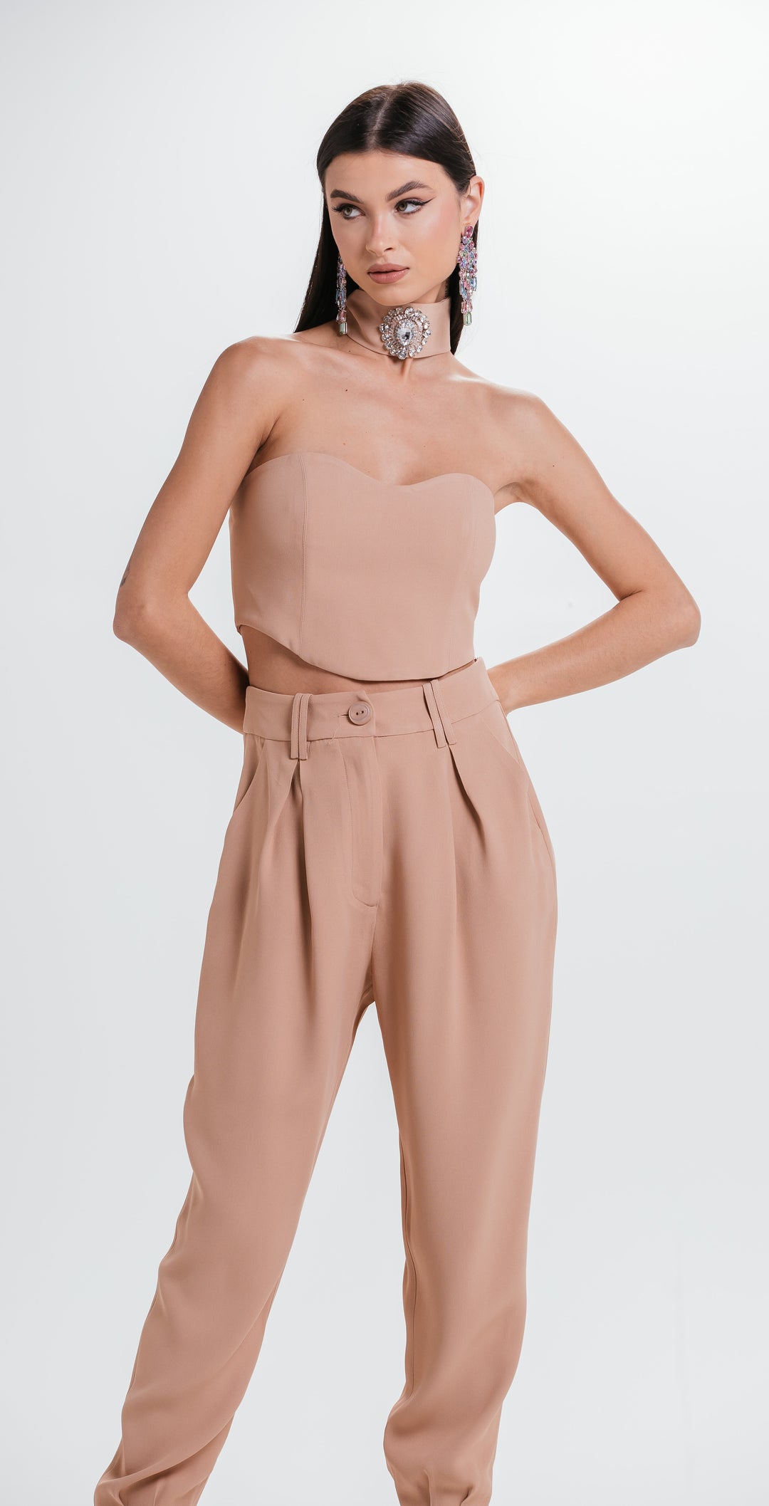 Crepe Top+Pants Set Charth