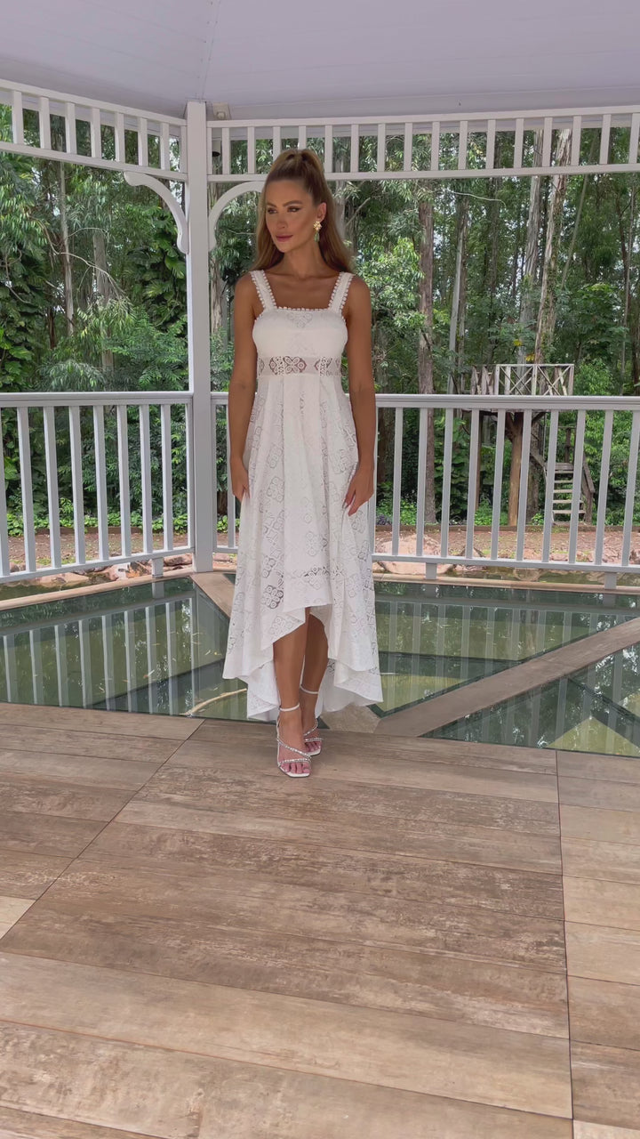 Mixed Lace Midi Dress
