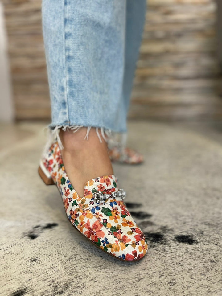 Loafer Couro Floral